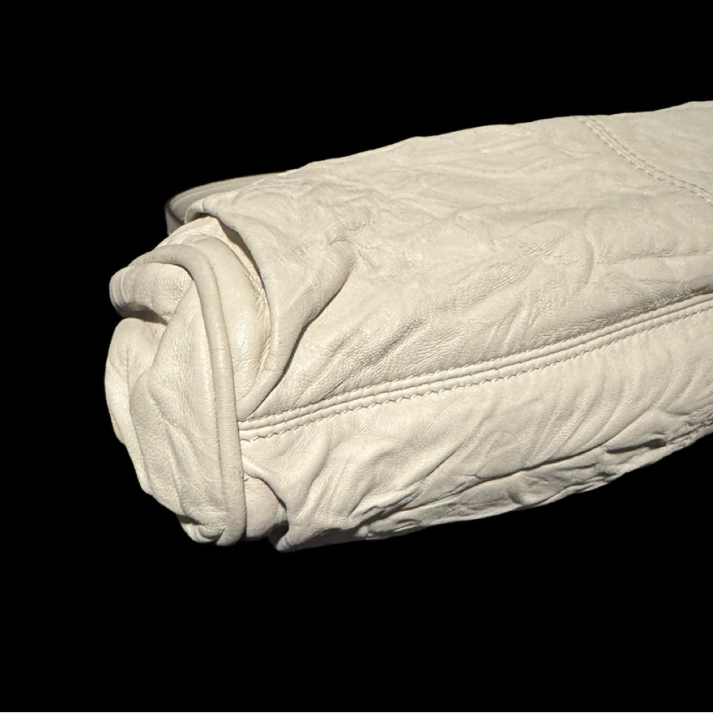 Dolce & Gabbana Miss Curly Cream “Wrinkled” Leather Shoulder Bag - Picture 10 of 11